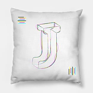 J - cmyk strokes Pillow