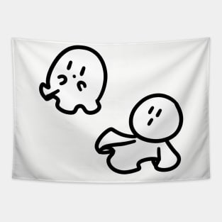 Cute Tiny Ghosts Tapestry