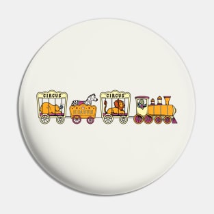 Cartoon Circus Train with Lion, Zebra & Bear Pin