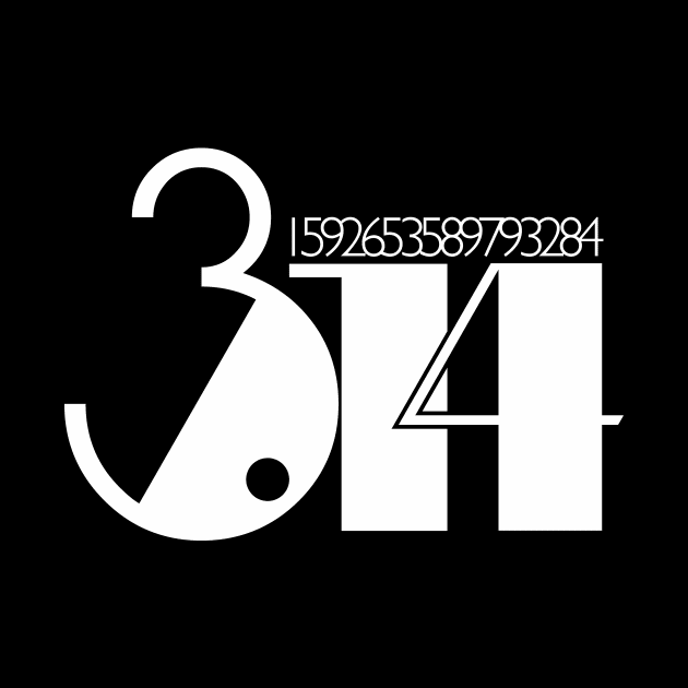 80s Disco Pi 3.14 White Typography by Lyrical Parser