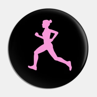 Pink Running Girl Pin