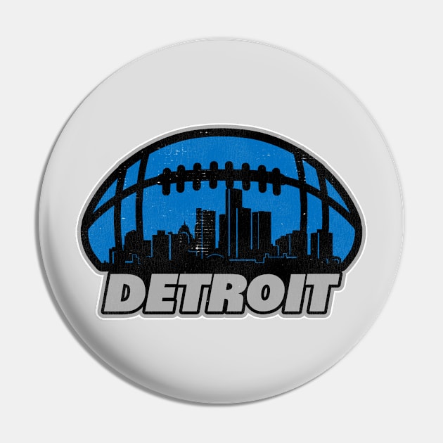 Detroit Football Skyline Pin by darklordpug