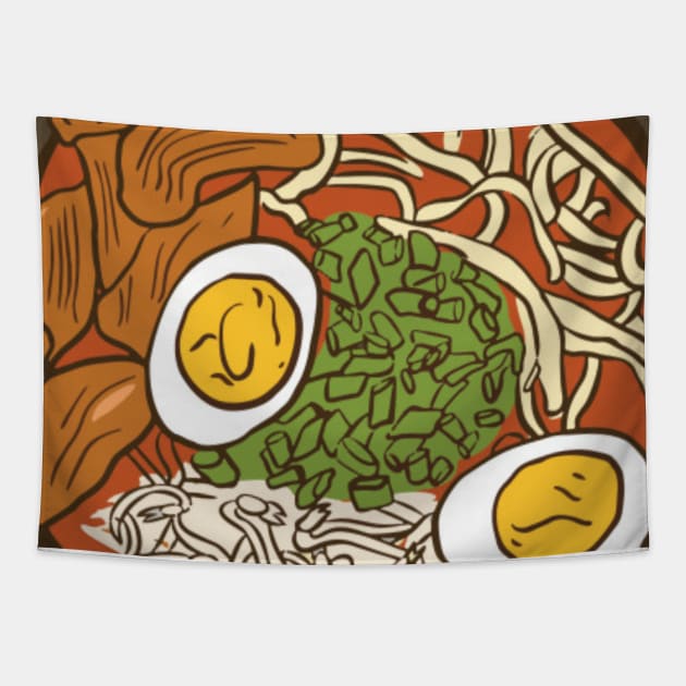 Ramen noodles Tapestry by Rakos_merch