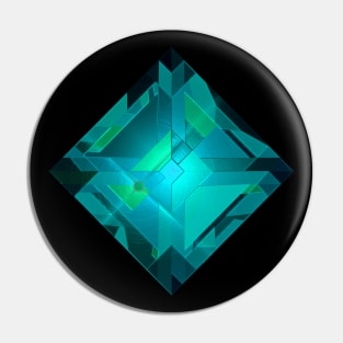 Turquoise Square Shape Gemstone Pin