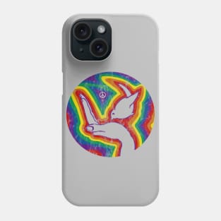 Rainbow Peace Dove (distressed) Phone Case