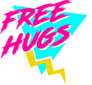 Free Hugs 80s Magnet