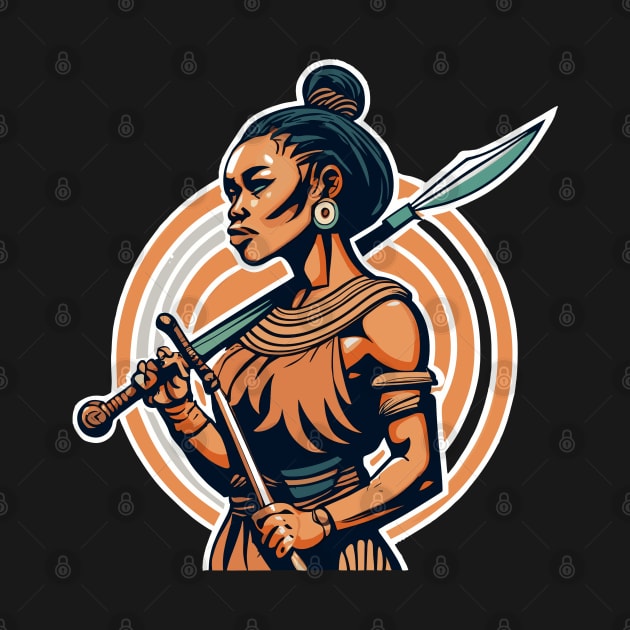 African Woman Warrior by Graceful Designs