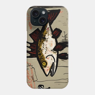 Brown Trout in Abstract Style Painting Phone Case