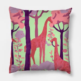 Pink Giraffe Jungle Pillow