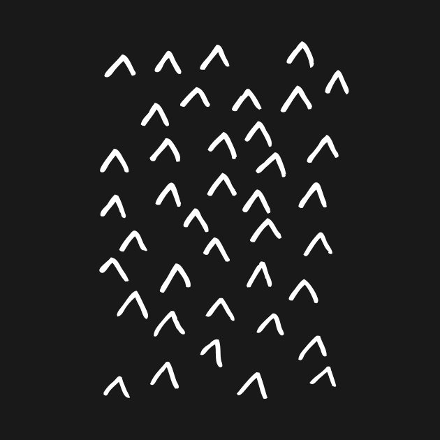 Black and White Minimalist Arrow Mountain Pattern by evannave