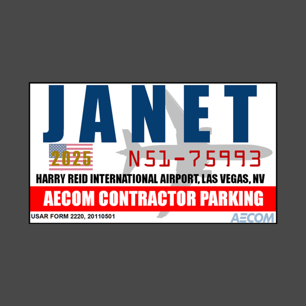 2025 JANET Secret Government Airline Parking Permit by Starbase79