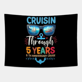 Cruisin Through 5 Years 5th Wedding Anniversary Cruise Trip Tapestry