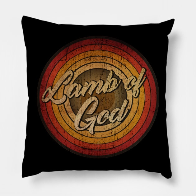 arjunthemaniac,circle retro faded Lamb of God Pillow by arjunthemaniac