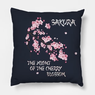 Sakura - The night of the cherry blossom Pillow