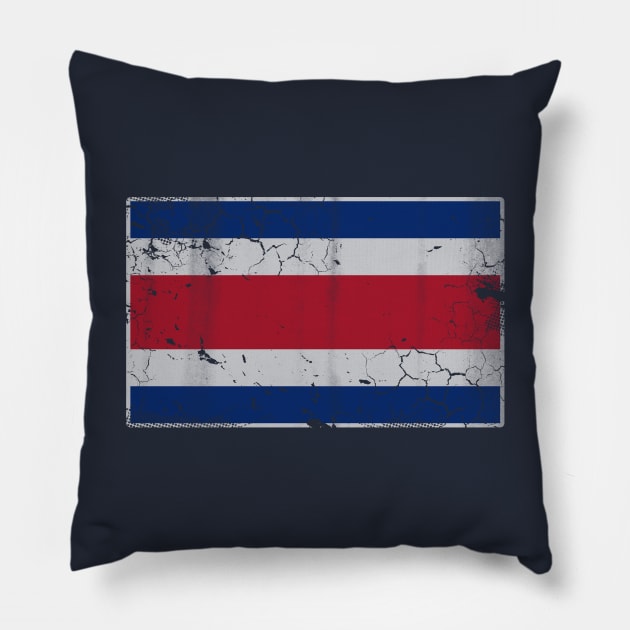 Vintage Costa Rica Flag Costa Rican Tico Pillow by E