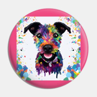 Patterdale Terrier Portrait Painting Art Pin