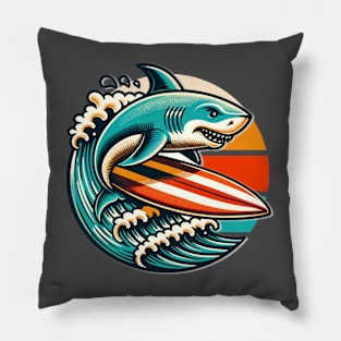 Surfing Shark Pillow