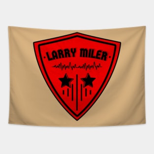 logo work with the addition of a name larry miler so it looks really cool Tapestry