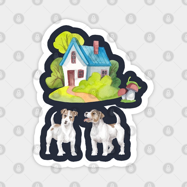 Jack Russell Terriers Home Magnet by Dreamy Feminine