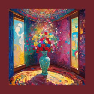 Flowers in a Blue Vase After Klimt T-Shirt