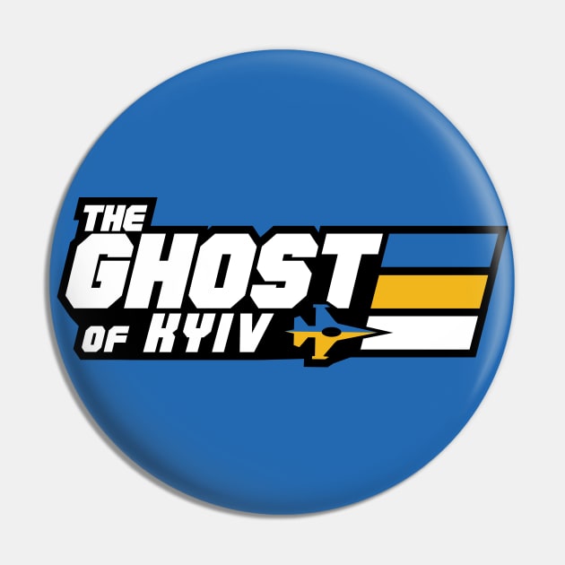 The Ghost of Kyiv Retro Fighter Jet Parody Pin by SLAG_Creative