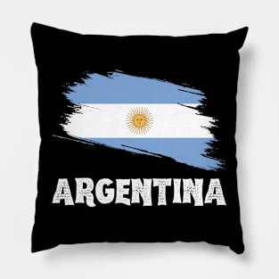 Argentina Flag with Distressed Flag and Letters Pillow