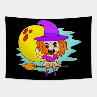 Halloween pictures on t-shirt for children witch Tapestry