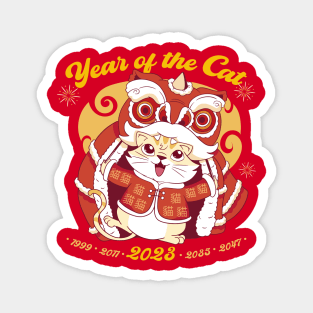 The Year of The Cat 2023 Vietnamese New Year Cute Lion Dance Magnet