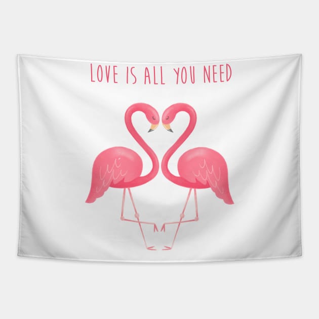 Love is all you need Tapestry by Gummy Illustrations