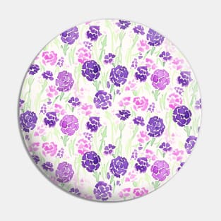 Purple Watercolor Carnation Pin