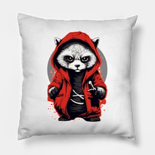 Sneaky Raccoon Sensei Pillow