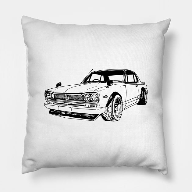 Japanese Classic Cars Pillow by Hot-Mess-Zone