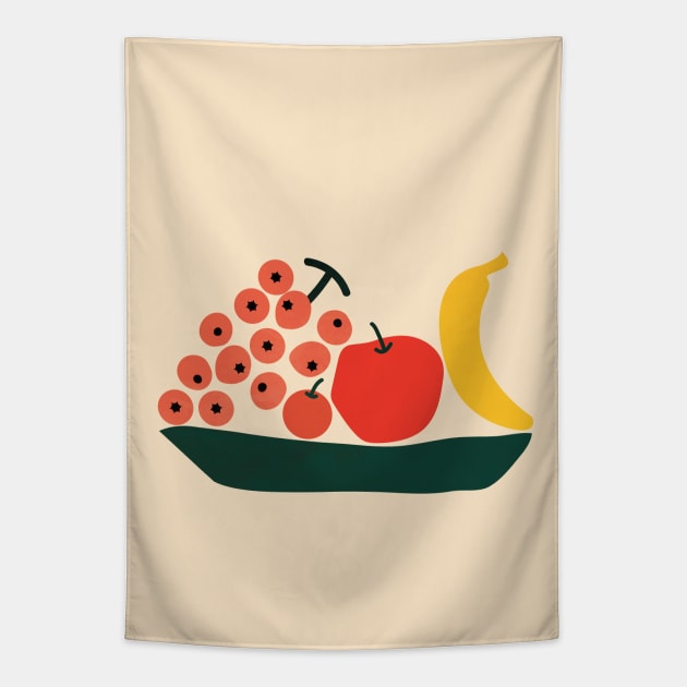 Food Decor, Fruit Print, Abstract, Modern, Minimalist Tapestry by Colorable