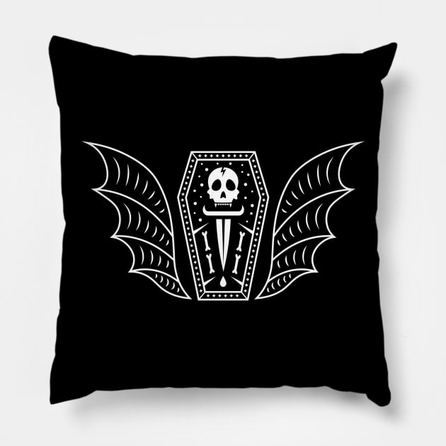 Skull coffin vampire Pillow by Yeroma