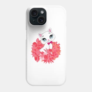 Cat and rose leaves! Phone Case