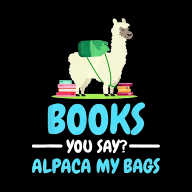 Funny Books T shirt Alpaca Llama Reading Gift for Men Women by AstridLdenOs