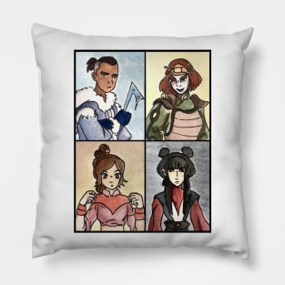 The Last Paintbender: Team Avatar Non-Benders Pillow