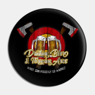 Axe Throwing drinking beer what can go wrong Pin