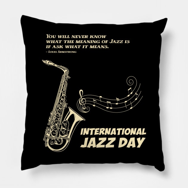 International Jazz Day Pillow by Artaism Studio