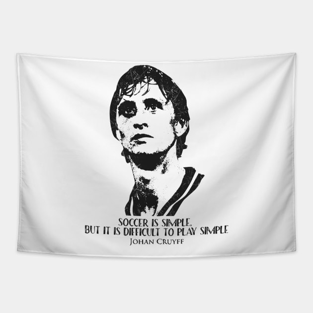 Johan Cruyff Quotes Tapestry by Yopi