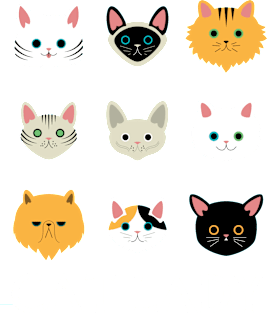 Cat Lady - Cat Faces Cute Girls Womens Shirt Magnet