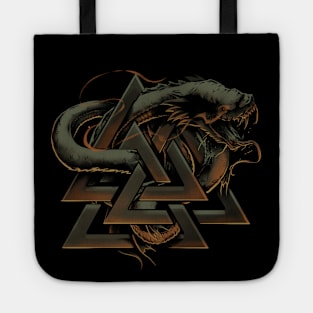 Jormungandr Serpent Viking Valknut Norse Pagan Tote