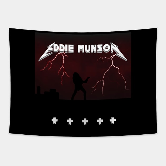 Eddie Munson Metallica Album art Tapestry by Ahhhvocadoh