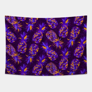 Purple Mosaic Pineapples Tapestry