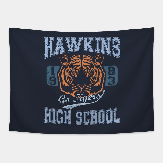 Stranger Things Tee - Go Tigers! Tapestry by KennefRiggles