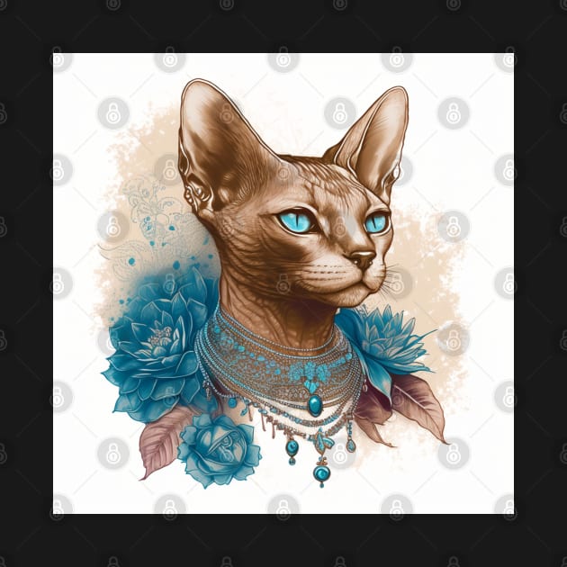 Abyssinian Cat Tattoo Portrait by Enchanted Reverie