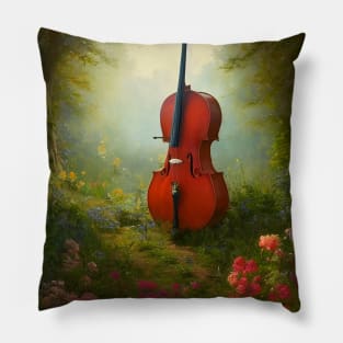 Cello in Woodland Pillow