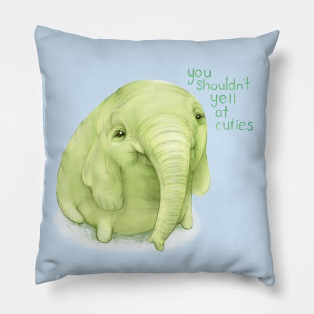 Tree Trunks quote: You shouldn't yell at cuties (Adventure Time fan art) Pillow by art official sweetener