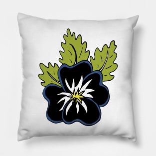 Single wild pansy cartoon flower illustration Pillow