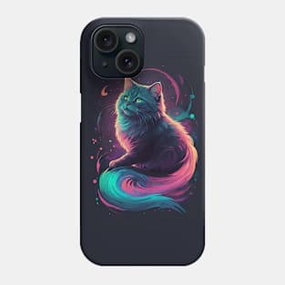 neon pink cat Phone Case